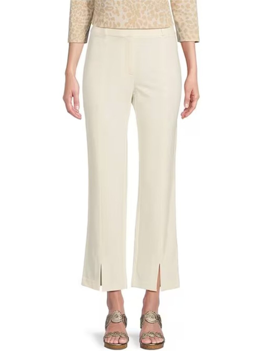 J.McLaughlin Deanne Split Front Hem Knit Straight Leg Ankle Pant Size 4